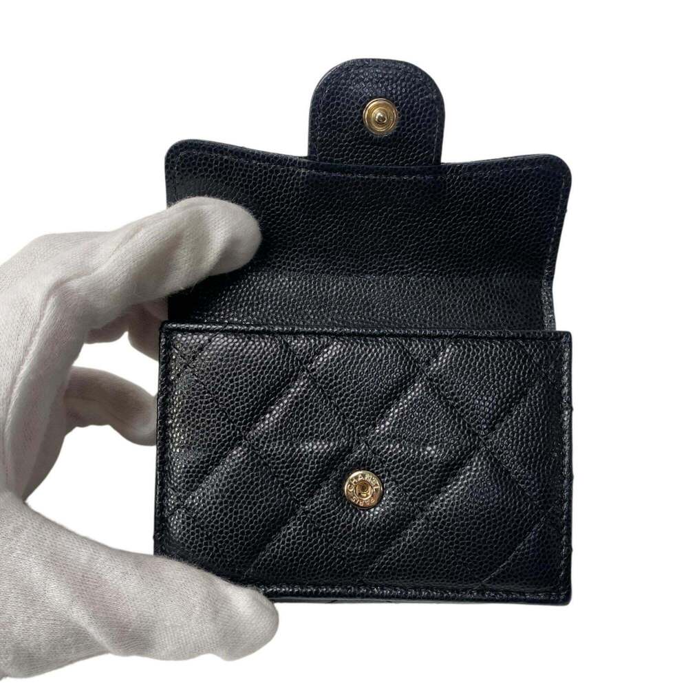 CHANEL Black Caviar Leather Logo Wallet - Picture 6 of 14